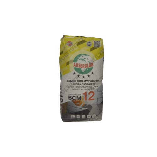 Anserglob BCM-12 25кг суміш кладочна (клей для газбетону)